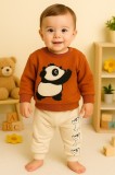Costumas panda vesel &ndash; Bluza si pantaloni comozi din bumbac (Marime