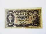 Rara! Norvegia 10 Kroner 1944 WWII,bancnota din imagini la cel mai mic pret