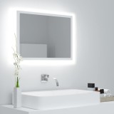 VidaXL Oglindă de baie cu LED, alb, 60x8,5x37 cm, PAL