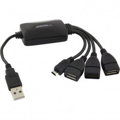Hub USB 2.0 cu 4 porturi, 1 port microUSB, Esperanza foto