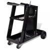 Carucior Sudura vidaXL, 3 Rafturi, Negru, 40kg, Otel, Organizator Atelier, Roti Pivotante, Suport Aparat Sudura MIG, Invertor, Accesorii