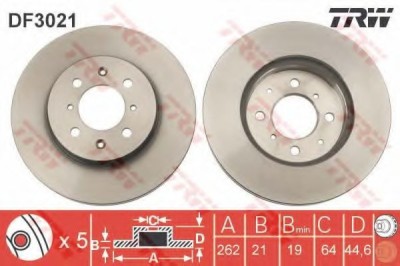Disc frana HONDA INSIGHT (ZE) (2009 - 2016) TRW DF3021 foto