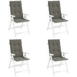 Perne scaun cu spătar &icirc;nalt 4 buc. melanj gri 120x50x4cm textil
