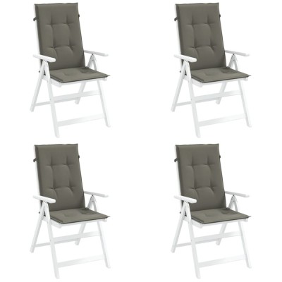 Perne scaun cu spătar &amp;icirc;nalt 4 buc. melanj gri 120x50x4cm textil foto