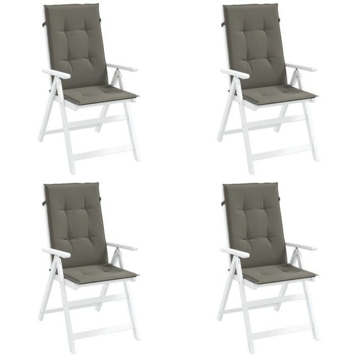 Perne scaun cu spătar &icirc;nalt 4 buc. melanj gri 120x50x4cm textil