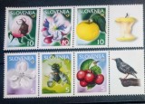 Slovenia 2000 flori, fructe cireși și mere, albine, g&acirc;ndaci , doua ștraifuri + vigneta nestampilat