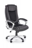Scaun de birou directorial, tapitat cu piele ecologica Loriano Negru, l64xA69xH117-124 cm