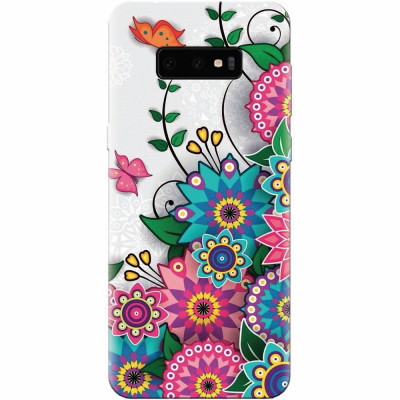 Husa silicon personalizata pentru Samsung Galaxy S10 Lite, Mandala Flowers foto