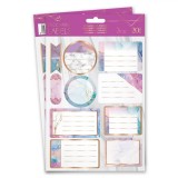 Set Etichete Autocolante, Model Marmura și Dungi Aurii, Multicolor, 20 Bucăți