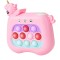 Jucarie interactiva pop it whack a mole, flippy, tip consola, anti-stres, 4 moduri de joc, din abs si silicon, +3 ani, model unicorn, roz