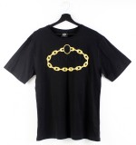 Tricou MNML Couture Unisex Barbati Dama, Bumbac, Broderie Aurie, Marime S/M, Italia, Minimalist, Maneca Scurta