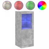 Cumpara ieftin Servanta cu lumini LED, gri beton, 41x37x100 cm