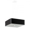 Candelabru Lokko Negru Țesătură/Sticlă/Oțel 5 Becuri Pătrate Minimalist De Interior