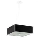 Candelabru Lokko Negru Țesătură/Sticlă/Oțel 5 Becuri Pătrate Minimalist De Interior