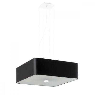Candelabru Lokko Negru Țesătură/Sticlă/Oțel 5 Becuri Pătrate Minimalist De Interior foto