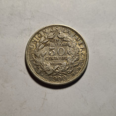 Bolivia 50 Centavos 1900 Piesa Frumoasa
