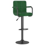 Cumpara ieftin Scaun de bar, verde inchis, catifea
