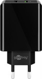 Incarcator retea Goobay, 2x USB-A, QC3.0, 28W, negru