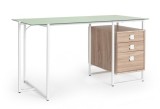 Cumpara ieftin Birou sticla mdf otel Thomas 142x69x76 cm