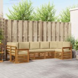 vidaXL Seturi de canapele 7 pcs Natural și Bej Lemn Solid de Acacia 3375398