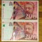 R10 Franta - bancnote serii consecutive - 200 franci francs 1996 - Gustave Eiffel !