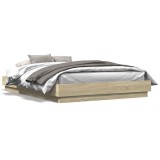 Cumpara ieftin Cadru de pat, stejar sonoma, 140x200 cm, lemn prelucrat