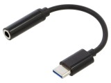 Adaptor USB-C la Jack 3,5mm, 0,12m, Negru