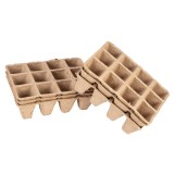 Ghivece din turba pentru rasaduri, 12 celule, 16 x 12 x 4,5 cm, 5 buc