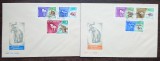 2 FDC ROMANIA - ANIMALE PREISTORICE - 25.11.1966 - SERIE COMPLETA, LP 641, Romania de la 1950, Fauna