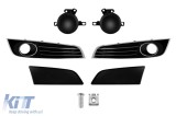 Set grilaj cu capace ACC pentru lumini de zi potrivit pentru bara frontala W12 pe Audi A8 2009-2017 cu garnitura cromata Performance AutoTuning