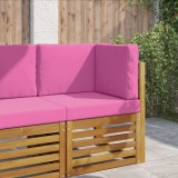 vidaXL Perna pentru canapea de exterior 3 pcs Roz Poliester 900759