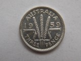 3 Pence Australia 1959 Argint, Moneda Strană, Colecție Numismatică - Alege Modelul Din Poze!
