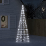 vidaXL Lumină brad de Crăciun pe catarg, 550 LED-uri, alb rece, 300 cm