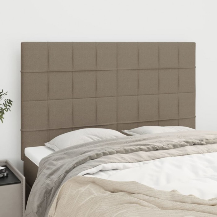 vidaXL Tăblii de pat, 4 buc, gri taupe, 72x5x78/88 cm, textil 3116334