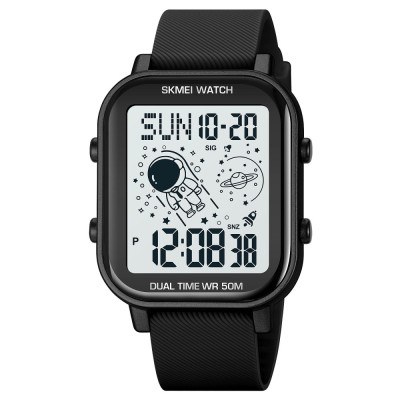 Ceas digital Skmei Casual Sport Dublu afisaj Alarma Cronometru Negru foto