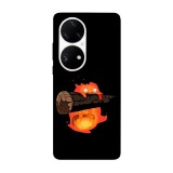 Husa compatibila cu Huawei P50 model Hi am calcifer, Silicon, TPU, Viceversa, Transparent, Carcasa