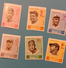 MANAMA 1969 BASEBALL - SERIE COMPLETA NESTAMPILATA MNH, IMPERF. foto