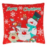 Perna Decorativa pentru Copii, Model Mos Craciun Om de Zapada &amp; Prietenii, Fara Fermoar, Multicolor, 30x30cm, Oem