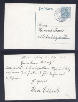 Germany 1911 Postal History Rare Old postcard postal stationery Sonnefeld D.474 foto