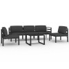 Set mobilier de gradina cu perne, 6 piese, antracit, aluminiu
