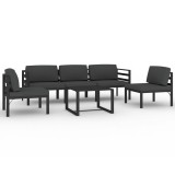 Set mobilier de gradina cu perne, 6 piese, antracit, aluminiu