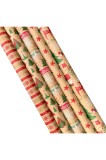H&acirc;rtie de ambalat de Crăciun - 5 role de 2 m x 70 cm | H&acirc;rtie kraft realizată din h&acirc;rtie reciclată cu motive de Crăciun | Produsă &icirc;n Europa, h&acirc;rtie de