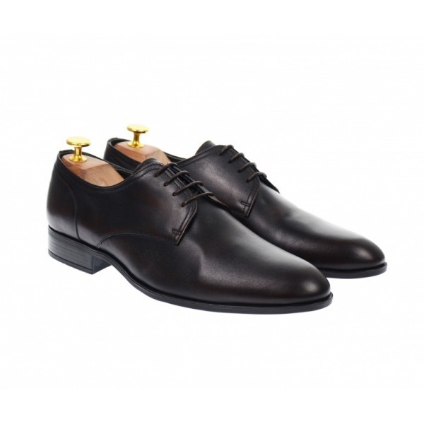OFERTA MARIMEA 41 - Pantofi barbati eleganti, cu siret, din piele naturala maro - L703MARO