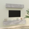 Gossi set dulap tv, 4 piese, gri beton, lemn prelucrat
