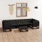 Set mobilier gradina cu perne, 8 piese, negru, lemn masiv pin GartenMobel Dekor