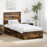 Cumpara ieftin Cadru de pat Stejar fumuriu 90 x 190 cm Lemn Ingineresc