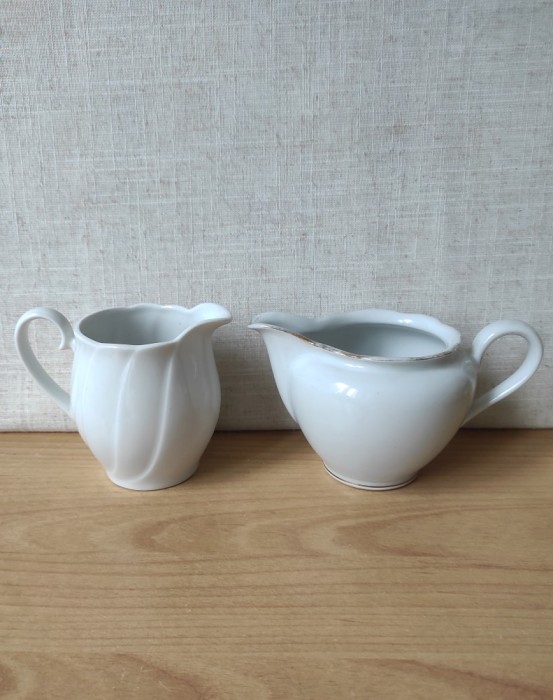 Lot de 2 letiere albe portelan fin