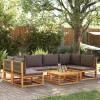VidaXL Set canapele de grădină cu 7 piese, perne, lemn de salc&acirc;m și fr&acirc;nghie 3278840