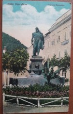 Carte postala, Baile Herculane, Statuia Hercules, 1934
