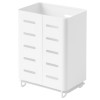 Suport Tacamuri Otel Alb cu Tava Culisanta, 18cm - Uscator Vase, Organizator Bucatarie, Rezistent la Rugina